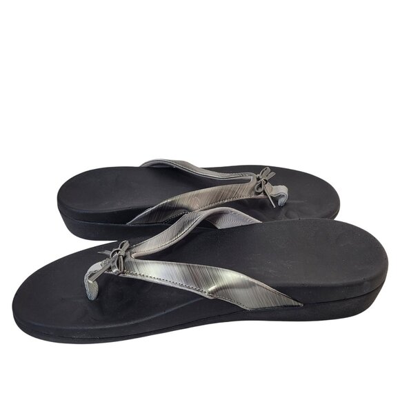 Megnya Women's Orthopedic Flip-Flops With Metallic Strap & Arch Support Size 7.5 - Picture 5 of 12